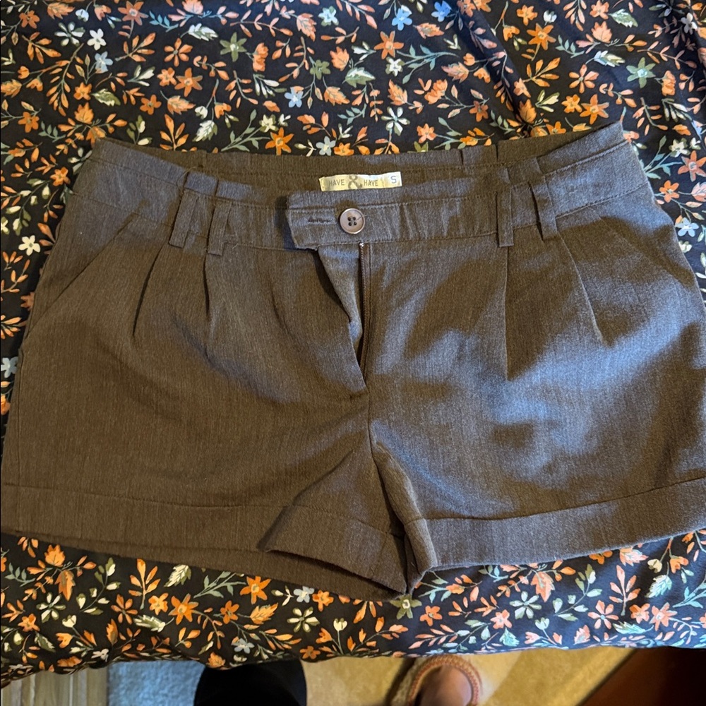 High-Waist Dark Brown Dress Shorts